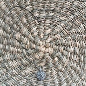 Silver Diamond Heart Pendant Necklace